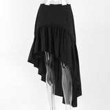 2025 Autumn Design High Waist-Claw Cascading Lotus Leaves On The Edge Of The Cotton Irregular Half-Dress Woman 68HZ