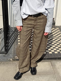 2026 Spring New Small Design Lattice Scissors Women's Casual Loose Thin Casual Trousers 68HZ