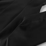 Black High-End Long-Sleeved V-Neck Folded Waist Blazer Trousers Two-Set Autumn Women's Suit Suit 68HZ