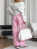 Ins Fashion Lumbar Thromic Tying With Low-Waisted Sweatpants 2025 Autumn And Winter New Trousers 68HZ