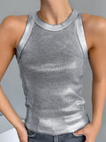Fashion Knitting Pits Summer Bribs With Rounded Slings Small Vest Sexy Hollow Short Solid Color Top Woman 68HZ