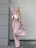 Velvet Collar Long-Sleeved Trousers Loose-Fitting Suit 2025 Autumn And Winter Fashion New Two-Piece Set 68HZ