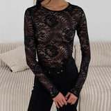 Sexy Lace Collar Collar Collar Set-Up Shirt 2025 Spring And Summer Fashion New Top 68HZ