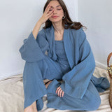 2025 French Loose Double-Layered Gauze Shirt Trousers Two Sets Of Women's Cotton Casual Fashion Suit Women 68HZ
