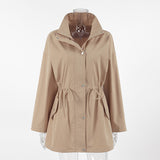 2025 Autumn Barn Wind Coat Women's Design Sense Of Long-Term Simple Leisure Loose Belt Tample Wind Breeze 68HZ