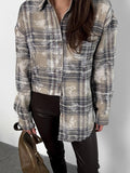 Spring 2025 New Pure Cotton In The Long Design Plaid Long Sleeve Shirt Fashion Shirt Women's Clothing 68HZ