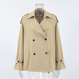 British Wind Long Sleeve Collar Tie Belt To Collect Waist Thin Senior Sense 2025 Autumn Long Wind Coat Woman 68HZ