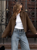 Autumn And Winter New Collar Long Sleeve Zipper Hair Jacket 2025 Fashion Loose Casual Women's Jacket 68HZ