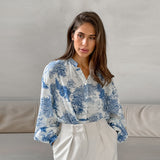 2025 Autumn New Fashion Collar Long Sleeve Loose Shirt With Casual Ladies National Style Printed Shirt 68HZ