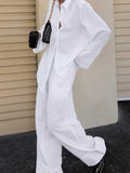 2025 New White Cotton Trousers Summer Neutral Minimal Street Casual Fashion Women's Clothing 68HZ