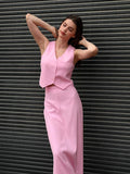 Fashion Casual Suit French Sexy Sleeveless Vest Short Top Open Waist Half-Dress Two-Piece Autumn Dress Woman 68HZ