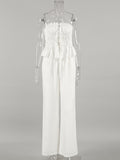 White Cotton Tecta Boobs Wide-Footed Sleeves With Sleeves 2025 Spring And Summer Fashion 68HZ