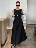 2025 French Round Collar Sleeveless Cover Splicing In-Set Dress Autumn New Long Dress Women's Dress 68HZ