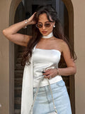 New Fashion Commute White Chest-Wearing With Summer Color High-End Temperament Women's Clothing 68HZ