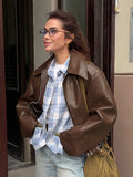 Locomotive Wind Leather Jacket 2025 Autumn And Winter New Loose Coat Fashion Leather Leather New Women's Coat 68HZ