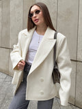 Casual White Small Suit Jacket Female Senior Sense Spring And Autumn New Rice White Niche Design Suit 68HZ