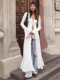 Women's Clothing 2025 Autumn And Winter Long Buckle Knitted French Single-Dlong High-End Open Lotus Leaf Dress 68HZ