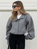 Autumn And Winter New Small Collar Temperament Short Loose Wool Coat 2025 Fashion Lazy Women's Clothing 68HZ