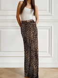 Vintage Leopard Print Chiffon Fishtail Skirt High Waist Half-Dress Dress 2025 Spring Fashion New Long Dress Woman 68HZ