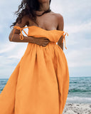 French Kaqi Cotton Canperable Sling High-Waisted Dress 2025 New Holiday Dress 68HZ