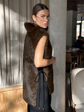 Autumn And Winter Fashion Imitation Fur Vest Female New Temperament Commuting With Plush Sleeveless High-Neck Vest 68HZ