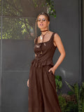 Summer New Cotton Collar Sleeveless Top Trousers Set 2025 Casual Two-Piece Women 68HZ