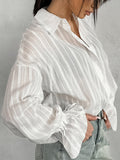 French Convex Trumpet Horn Collar With Ladies Shirt 2025 Autumn Fashion New Top 68HZ