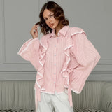 White Chiffon Lace Staggered Design Commuting Skirt 2025 Summer Fashion New Short Skirt 68HZ
