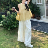 2026 Summer New Korean Fashion Design Temperament Suit Vest + Broad Leg Pants Two-Piece Set In Fashion 68HZ