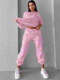Pink Autumn And Winter New Velvet Long-Sleeved Casual Set 2025 Fashion Two-Piece Women 68HZ