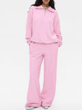 Autumn New Collar High-Waisted Trousers Loose-Fitting Suit 2025 Sports Two Sets Of Women 68HZ