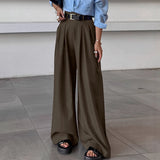 Ambient Leg Pants Women's Autumn New British Style Light Fall Pressure Frills With A Frills In A Frills 68HZ