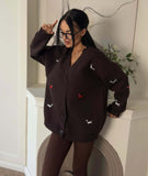 Small-Raden V-Necked Dachshund Dachshunded Ragged Jacket 2025 Fall/Winter Languid Wind-Hanging Sweater 68HZ