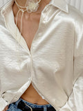 French High-Grade Apricot-Colored Pearl-Colored Fasley Dress 2025 Women's New Slacken Shirt In Autumn 68HZ