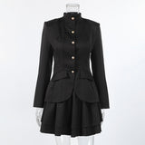 Autumn And Winter Retro Temperament With Small Suit Top Fashion Short Skirt Two Sets Of Women's Commuting Suit 68HZ