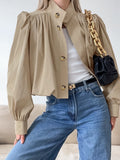 Autumn And Winter Fashion High-End Casual Card Color Small Vertical Collar Short Commuting Coat Woman 68HZ
