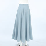 2025 Spring And Summer High Temperament Blue High-Waisted Cotton Dress New Fashion Long Dress 68HZ
