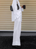 2025 New White Cotton Trousers Summer Neutral Minimal Street Casual Fashion Women's Clothing 68HZ