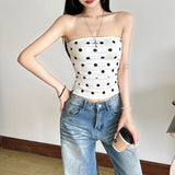 2025WISH Summer New Elegant Retro Dot Sexy Breast-Enthm With Small Vest Woman 68HZ