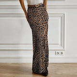 Vintage Leopard Print Chiffon Fishtail Skirt High Waist Half-Dress Dress 2025 Spring Fashion New Long Dress Woman 68HZ