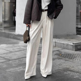 Autumn Languid Suit Version Of Loose Feeling Wearing Ice Silk High Waist Thin Leg Pants Women Pressured Folding Casual Pants 68HZ