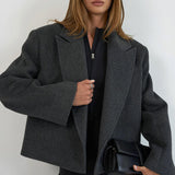 Autumn And Winter Fashion Short Blazer Women's Senior Sense Of Age Reduction Tying Waist Hair Suit Suit 68HZ