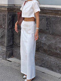 White Cotton Collar Collar Umbilical Vest Dress Set 2025 Summer Fashion New Two-Piece Women 68HZ