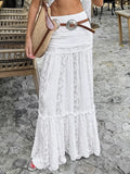 New White Lace Fashion Leisure Vacation A-Word Half-Body Skirt Spring And Summer Simple Lazy Women's Clothing 68HZ