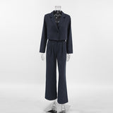 Autumn 2025 New Suit Collar Long Sleeves Casual Loose High-Waisted Tight Trousers Classic Two-Piece Women 68HZ