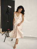 2025 Summer French Light Pink Light Luxury Sexy Lace Sling Skirt Home Dress Summer 68HZ