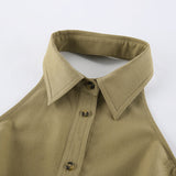 Summer Commuting Women's Sleeveless Clame Hanging Neck Sling Wearing A New Simple Body-Repair On The Back 68HZ