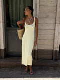 2025 New Holiday Wind U Tie Dress Women's Beach Sexy Long Dress Knitted Pit Long Dress Summer 68HZ