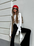 2025 Spring And Summer Irregular Sexy Design White Knitted Round Collar Slimming Women's T-Shirt 68HZ