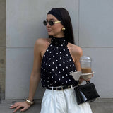 2025 Autumn New Design Pictonic Acid Wave Tie With Hanging Neck Sling Vest Woman 68HZ